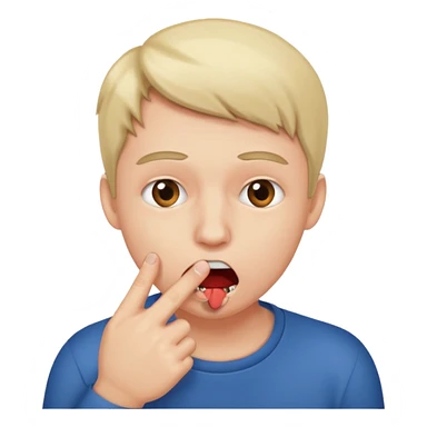 Una carita mordiéndose el dedo  sticker