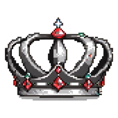 simple black crown with small red gems sticker