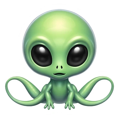 Cute transparent alien creature innet sticker