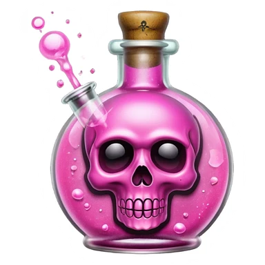 glitter toxic pink potion with dead symbol
 sticker