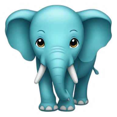 cyan elephant sticker