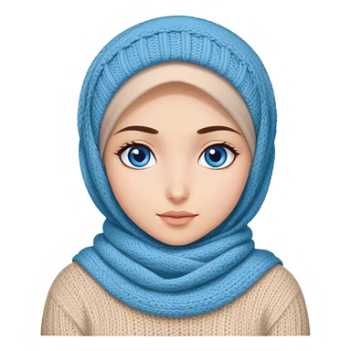 Turkish beautiful finish Konya girl blue eyes with hijab and knited sticker