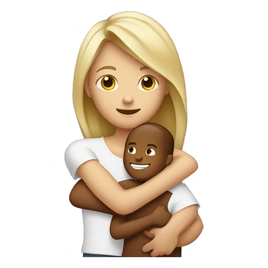 Blonde tan girl hugging brown haired tall boy sticker