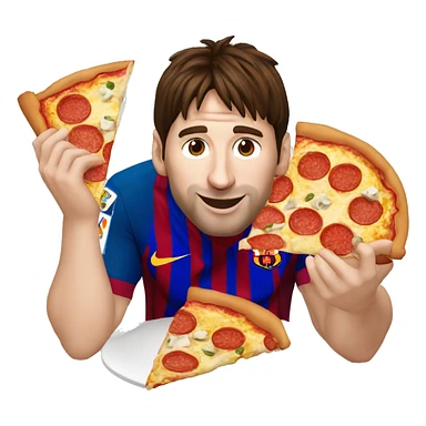 lionel messi comiendo pizza sticker