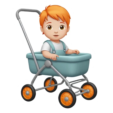 orange hair baby on babywalker sticker