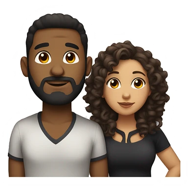 pretty thick latina with curly hair and attractive black boyfriend with beard  sticker