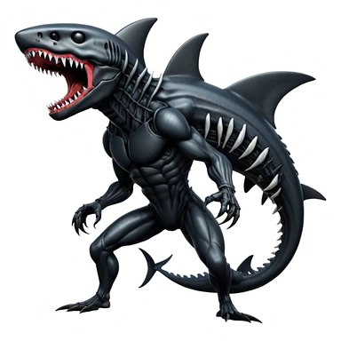  Venom-Shark-Xenomorph-hybrid-fantasy-creature (full body) sticker