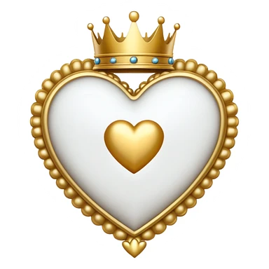 Cuore bianco con sopra una corona sticker