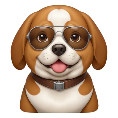 Fat beagle with aviator sunglasses on sticker