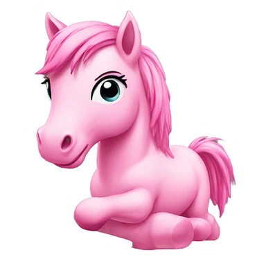 pink pony with a laptop sticker