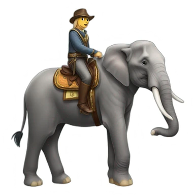 Elephant on a horse sticker