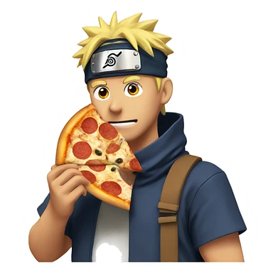 Naruto eating pizza  sticker