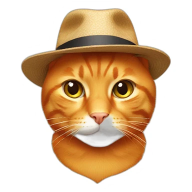 Orange cat wearing a fedora sticker