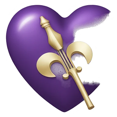 cuore viola con fasce  sticker
