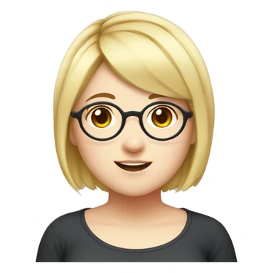 Chubby anime girl with glasses and short blonde hair sticker
