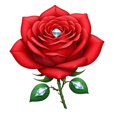 Rose with a diamond in the middle sticker