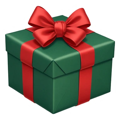 christmas gift with hunter green color and red bow sticker