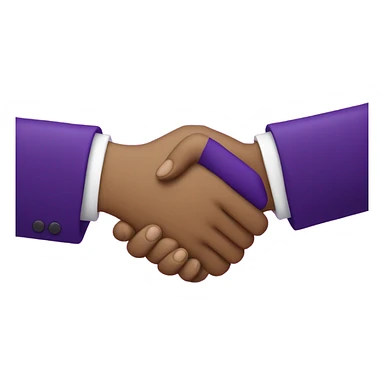 Purple handshake sticker