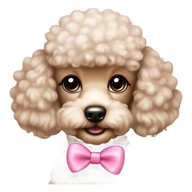Baby poodle with pink now sticker