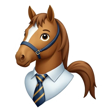 A horse with a tie looking left sticker