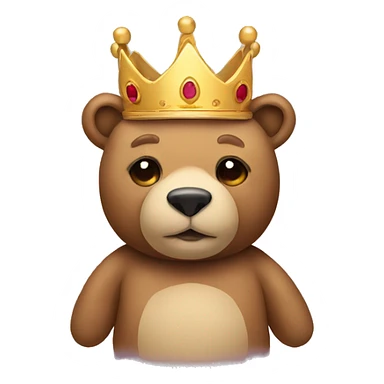 teddy bear with a crown sticker