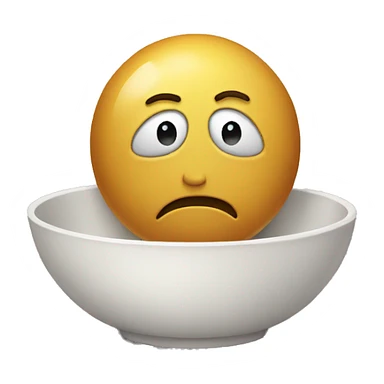 sad face with bowl sticker