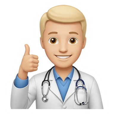 남자 의사가 그러지 않아도 된다는 이모지를 만들어줘 sticker