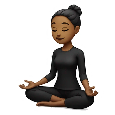 Meditating girl in black clothes  sticker