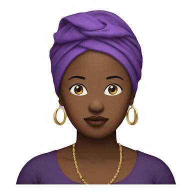 Dark Plus size woman with purple head wrap praying  sticker