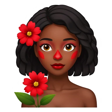 black woman holding flower sticker