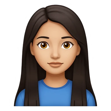 portrait of one Hispanic woman, medium skin tone, long straight dark hair, no children, no one else in the image sticker