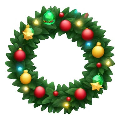 Christmas wreath with color lights sticker