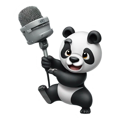 panda attacking microphon sticker