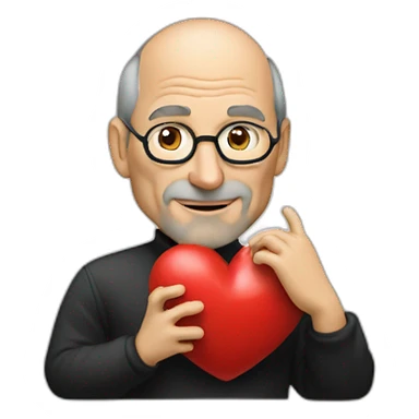 Steve Jobs doing a heart with his hands sticker