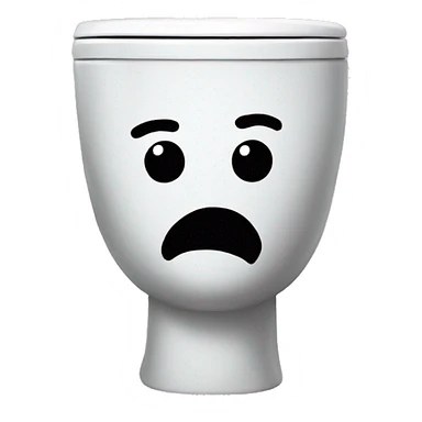 toilet with face sticker