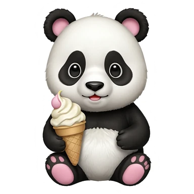 Panda with bag and ice cream sticker