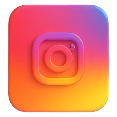 Instagram logo, 3D style, glossy, no text sticker