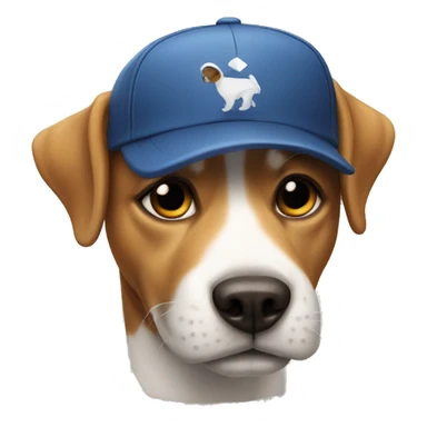 dog with cap sticker