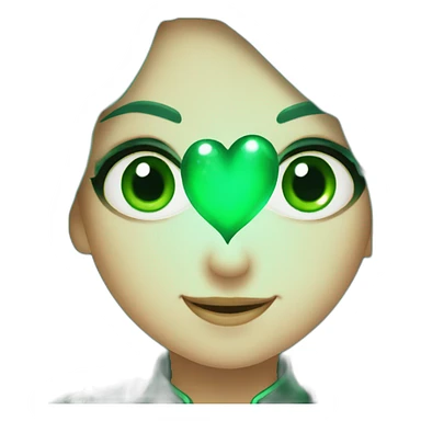 magic sparkling dark green heart sticker