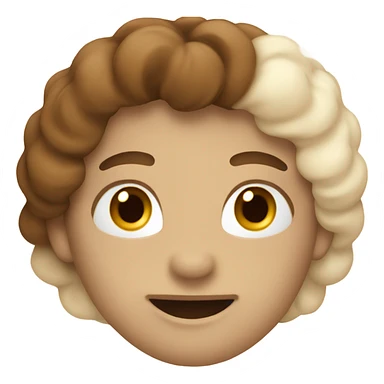 heart emoji, brown and cream color sticker