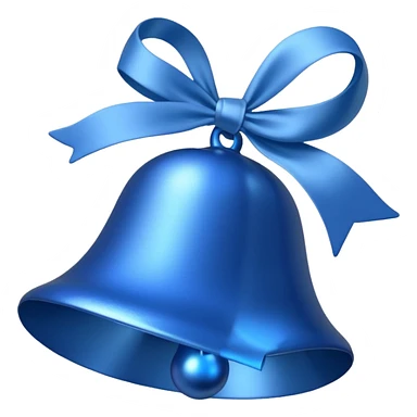 blue christmas bell with white ribbon sticker
