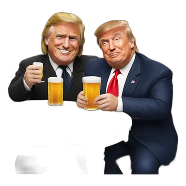 Gérard Depardieu with Donald trump drink beer sticker