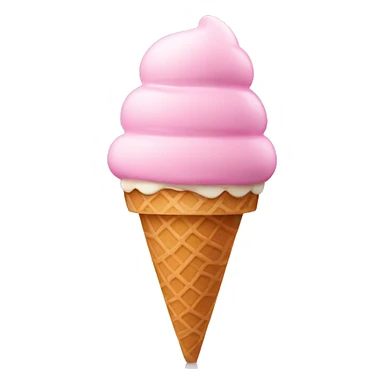 pink ice cream in a cone sticker