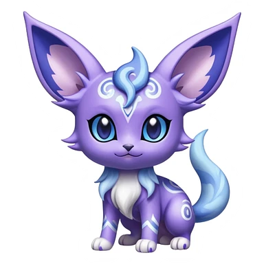 Shiny Exotic Cute Adorable Majestic Espeon-Espurr-Meowstic-Hybrid-Creature with pattern-markings sticker