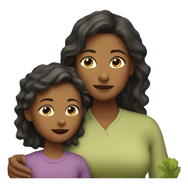 mother and daughter on a mountainside sticker