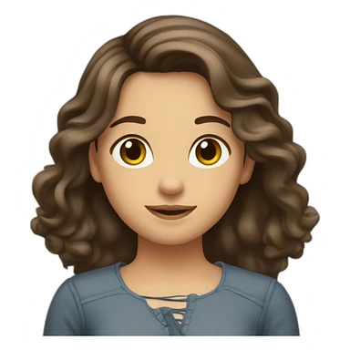 Fille brune avec les cheveux longs française sticker