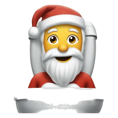 santa coming out of toilet sticker