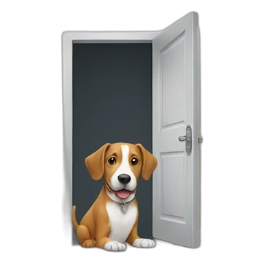 Door with a dog sticker