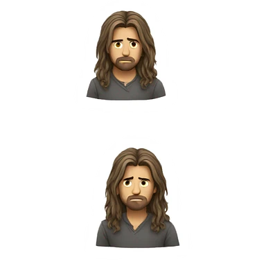 sad guys long hair  sticker