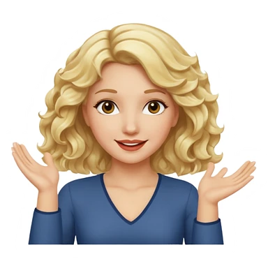 It wasn’t me, blonde wavy hair hands up smirk sticker